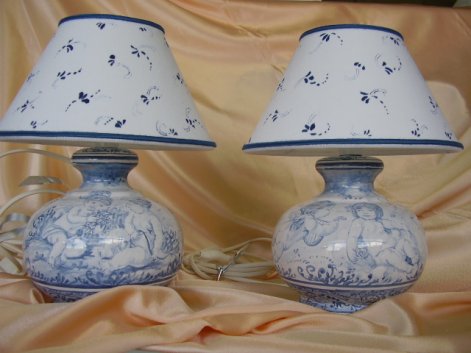 Artistic italian pottery of Albisola - Lamps in majolica "Antico Savona"